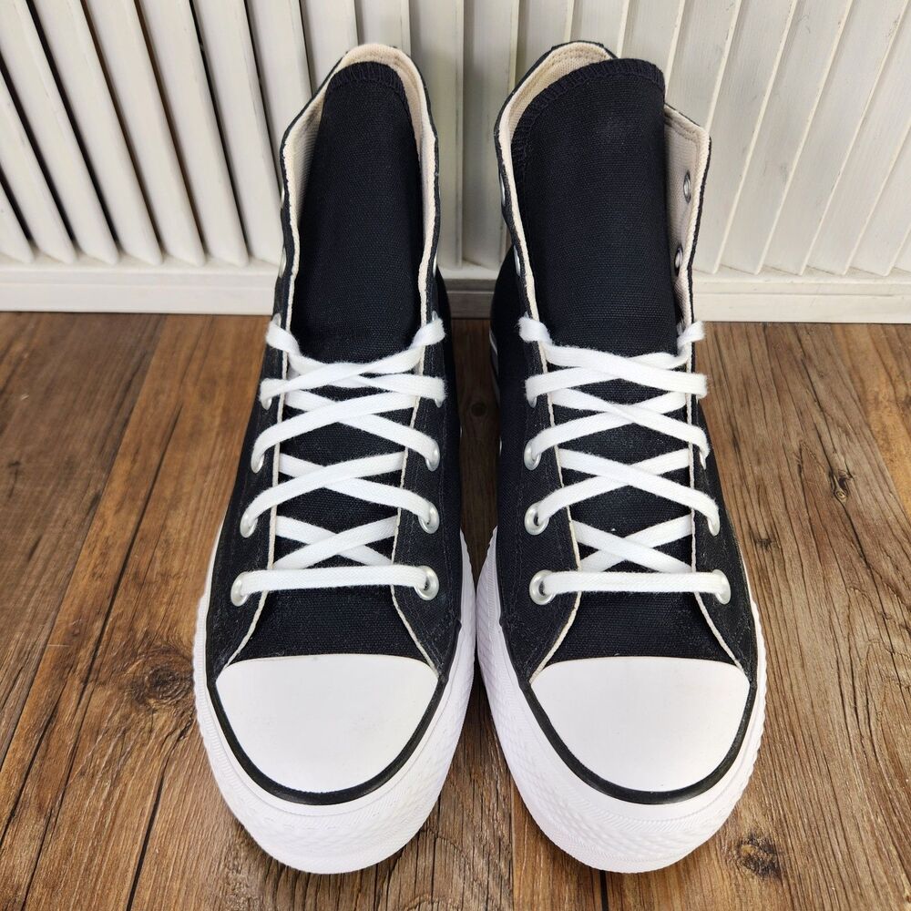Converse CTAS Lift Hi Platform Sneakers Womens Sz 8.5 Black White Shoes 560845F - Picture 9 of 11